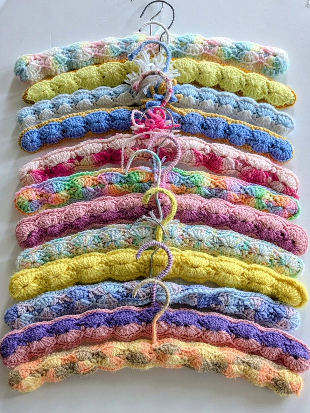 ✨ Rare Vintage Hand-Crocheted Hanger Set - Set of 12 ✨